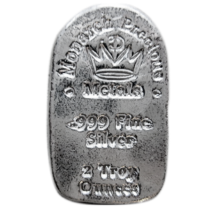2 oz Monarch Precious Metals Silver Bullion Bar 