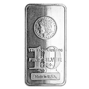 10 oz Morgan Silver Bullion Bar (Pre-Owned in Good Condition)