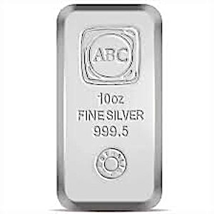 10 oz ABC Bullion Silver Bullion Bar (Pre-Owned in Good Condition)