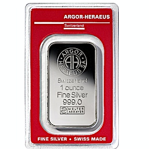 1 oz Argor-Heraeus Swiss Silver Bullion Bar