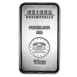 10 oz Geiger Edelmetalle Silver Bullion Bar (Pre-Owned in Good Condition)