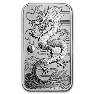 2018 1 oz Perth Mint Silver Dragon Bullion Bar