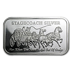 1 oz Stagecoach Fractional Silver Bullion Bar