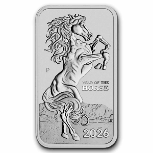 2026 1 oz Perth Mint Silver Lunar Horse Bullion Coin Bar