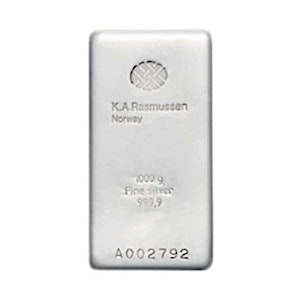 1 Kilogram K.A. Rasmussen Silver Bullion Bar (Pre-Owned in Good Condition)