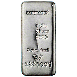 Metalor Silver Bar - Circulated in Good Condition - 1 kg