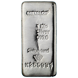 1 Kilogram Metalor Swiss Silver Bullion Bar (Pre-Owned in Good Condition)