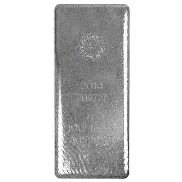 Buy 100 oz Royal Canadian Mint Silver Bullion Bar