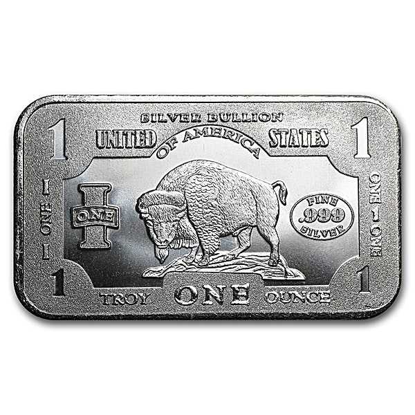 Buffalo Silver Bar Circulated in Good Condition 1 oz