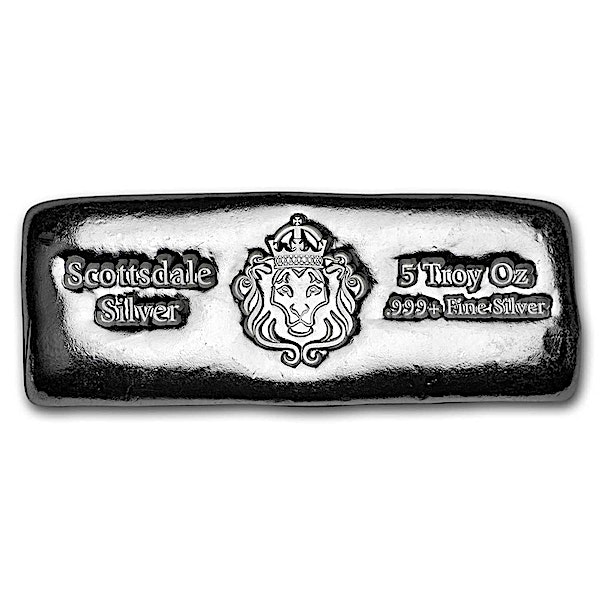 Buy 5 oz Scottsdale Cast Silver Bullion Bar