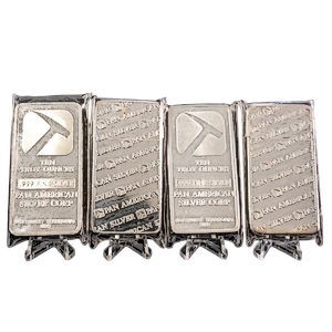 4 pcs of 10 oz Pan American Silver Bars - Total 40 oz Silver