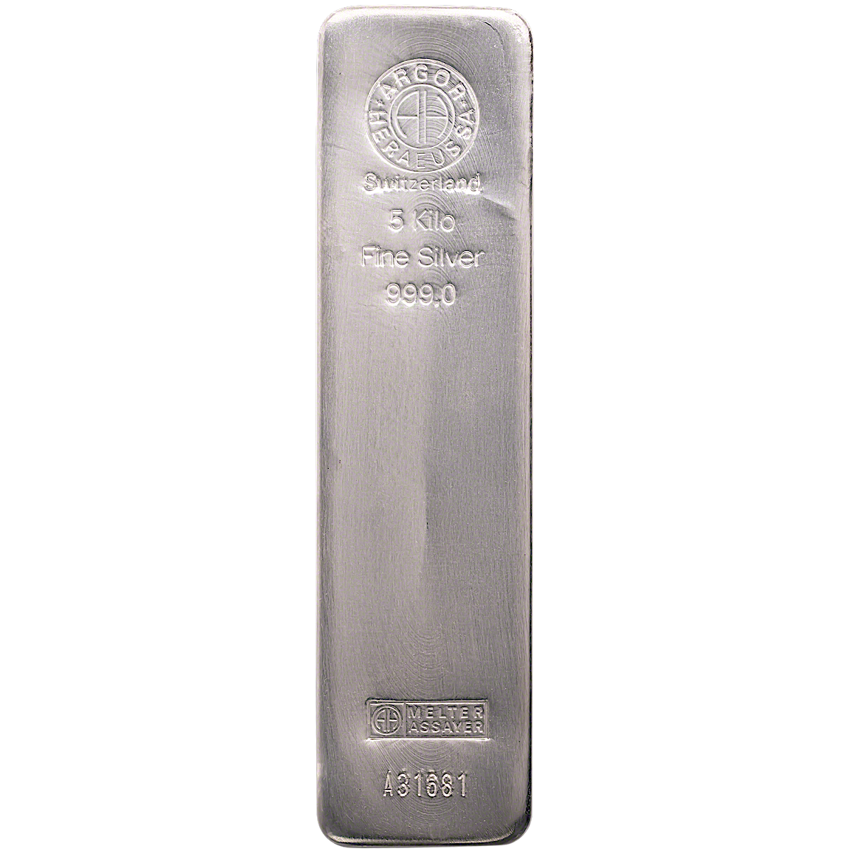 Buy 5 Kilogram ArgorHeraeus Swiss Silver Bullion Bar