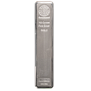 100 oz Argor-Heraeus Swiss Silver Bullion Bar