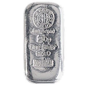 250 Gram Argor-Heraeus Swiss Silver Bullion Bar