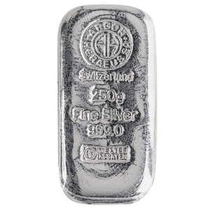 250 Gram Argor-Heraeus Swiss Silver Bullion Bar