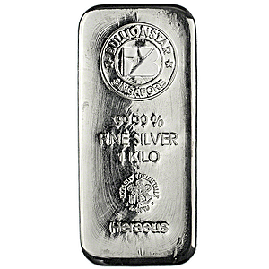 1 Kilogram BullionStar No-Spread Silver Bullion Bar