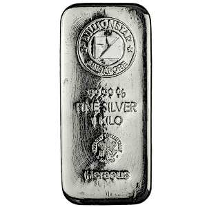 1 Kilogram BullionStar No-Spread Silver Bullion Bar