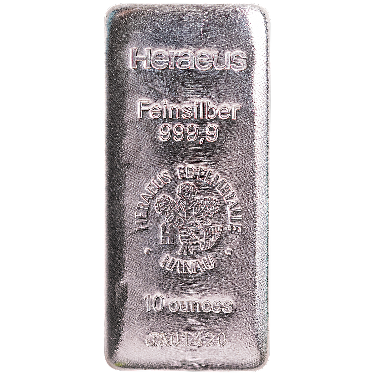 Heraeus Silver Cast Bar - 10 oz - BullionStar Singapore