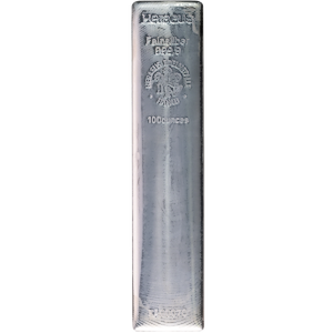 100 oz Heraeus Silver Bullion Bar