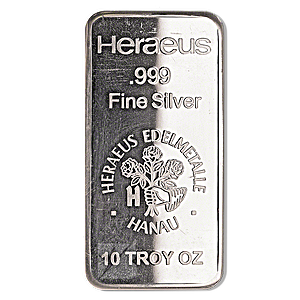 10 oz Heraeus Silver Bullion Bar