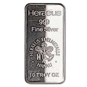 10 oz Heraeus Silver Bullion Bar