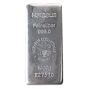 1 Kilogram Heraeus Silver Bullion Bar