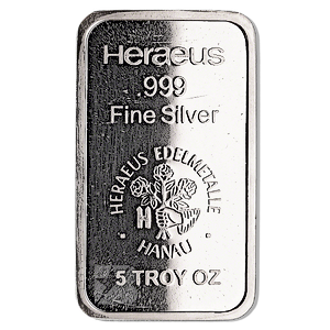 5 oz Heraeus Silver Bullion Bar