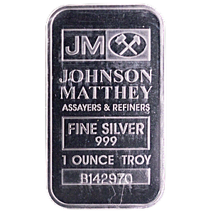 Johnson Matthey Silver Bar - 1 oz 