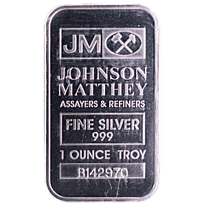 1 oz Johnson Matthey Silver Bullion Bar