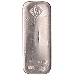 Johnson Matthey Silver Bar - 100 oz 