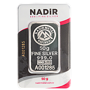 50 Gram Nadir Refinery Silver Bullion Bar (Pre-Owned in Good Condition)