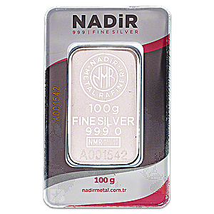 100 Gram Nadir Refinery Silver Bullion Bar