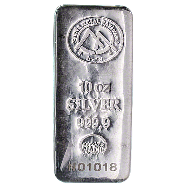 Buy Nadir Refinery Silver Bar - 10 oz | Low cost silver SG