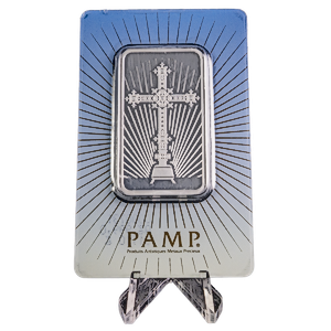 1 oz PAMP Swiss Silver Christian Cross Bar (Pre-Owned in Good Condition)