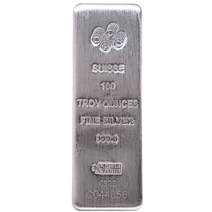 100 oz PAMP Swiss Silver Cast Bullion Bar