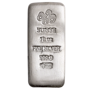 10 oz PAMP Swiss Cast Silver Bullion Bar