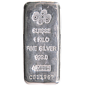 1 Kilogram PAMP Swiss Silver Bullion Bar