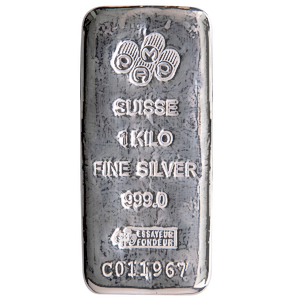 1 Kilogram PAMP Swiss Silver Bullion Bar