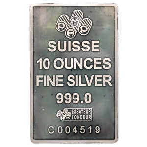 10 oz PAMP Swiss Silver Bullion Bar (Pre-Owned in Good Condition)