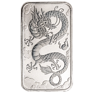 2019 1 oz Perth Mint Silver Dragon Bullion Bar