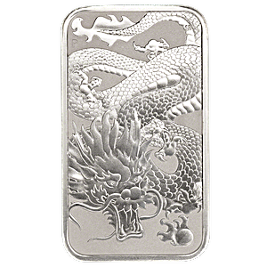 2022 1 oz Perth Mint Silver Dragon Bullion Bar