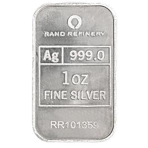 1 oz Rand Refinery Silver Bullion Bar - South African Elephants Design