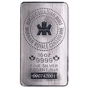 10 oz Royal Canadian Mint Silver Bullion Bar