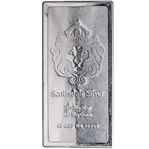 100 oz Scottsdale Stacker Silver Bullion Bar (Pre-Owned in Good Condition)