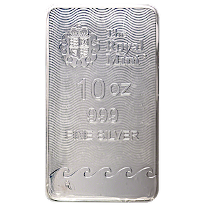 10 oz United Kingdom Silver Britannia Bullion Bar (Pre-Owned in Good Condition)