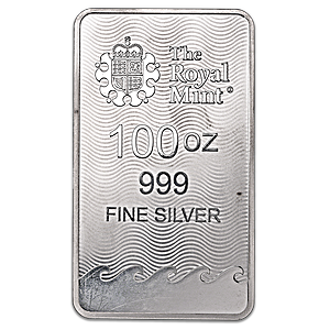 100 oz United Kingdom Silver Britannia Bullion Bar