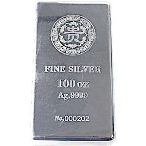 100 oz Tianze Silver Bullion Bar