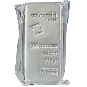 100 oz Valcambi Swiss Silver Bar 100 oz Valcambi Swiss Silver Bar