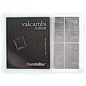 10 x 10 Gram Valcambi CombiBar Silver Bullion Bar