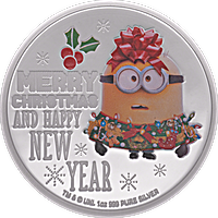 Niue Silver Christmas Despicable Me Minion Made Seasons Greetings - 1 oz Niue Silver Christmas Despicable Me Minion Made Seasons Greetings - 1 oz